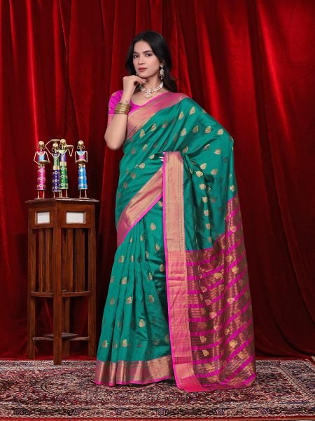 Ready to Wear Jacquard Pure Silk Saree Ready To Wear Sarees