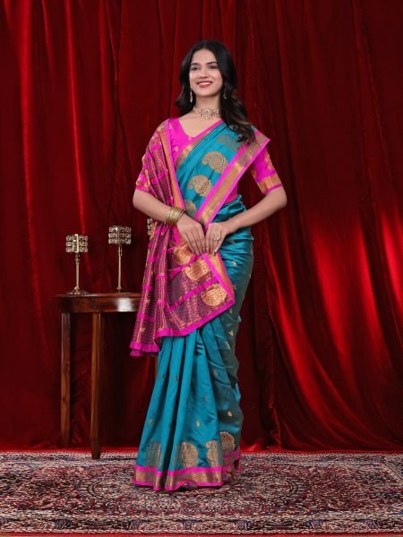 Ready to Wear Jacquard Pure Silk Saree Ready To Wear Sarees