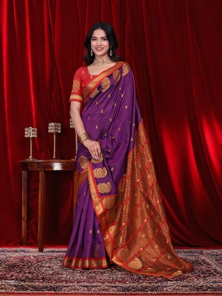 Ready to Wear Jacquard Pure Silk Saree Ready To Wear Sarees