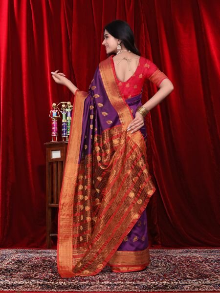 Ready to Wear Jacquard Pure Silk Saree Ready To Wear Sarees