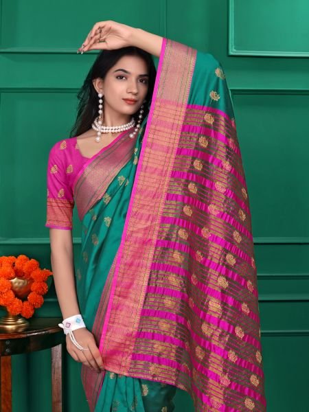 Ready to Wear Jacquard Pure Silk Saree Ready To Wear Sarees