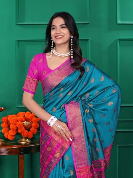 Ready to Wear Jacquard Pure Silk Saree Ready To Wear Sarees