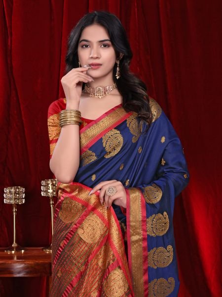 Ready to Wear Jacquard Pure Silk Saree Ready To Wear Sarees
