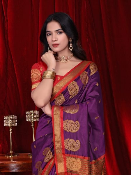 Ready to Wear Jacquard Pure Silk Saree Ready To Wear Sarees