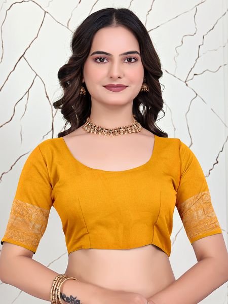 Ready to Wear Jacquard Saree in Crepe Banarasi Fabric Ready To Wear Sarees