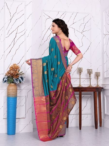 Ready to Wear Pure Banarasi Silk Saree with Jacquard   Woven Weaving Work Ready To Wear Sarees