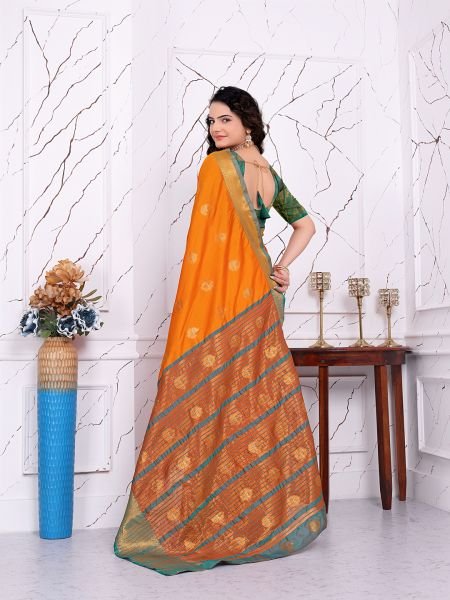 Ready to Wear Pure Banarasi Silk Saree with Jacquard   Woven Weaving Work Ready To Wear Sarees