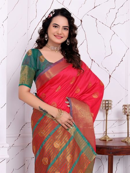 Ready to Wear Pure Banarasi Silk Saree with Jacquard   Woven Weaving Work Ready To Wear Sarees