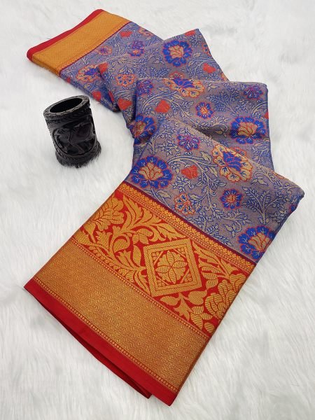 Royal Blue Pure Silk Dharmavaram Pattu Saree with Elegant Jacquard Zari Weaving Sale