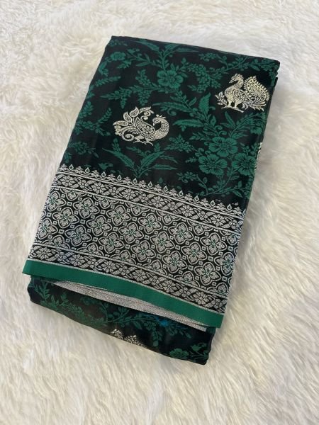 Satin Banarasi Silk Woven Saree Daily Deals