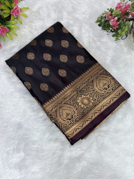 Satin Banarasi Silk Woven Saree Daily Deals