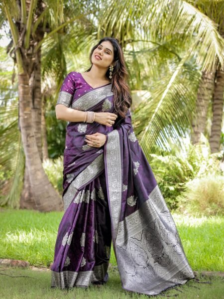 Satin Banarasi Silk Woven Saree Banarasi Sarees