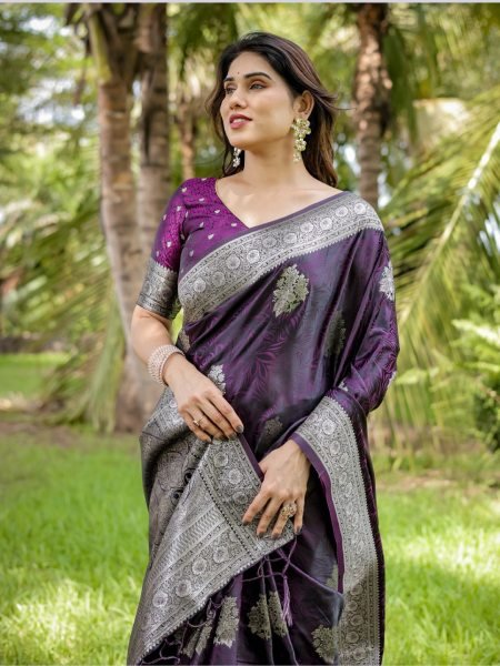 Satin Banarasi Silk Woven Saree Banarasi Sarees