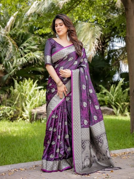 Satin Banarasi Silk Woven Saree Banarasi Sarees