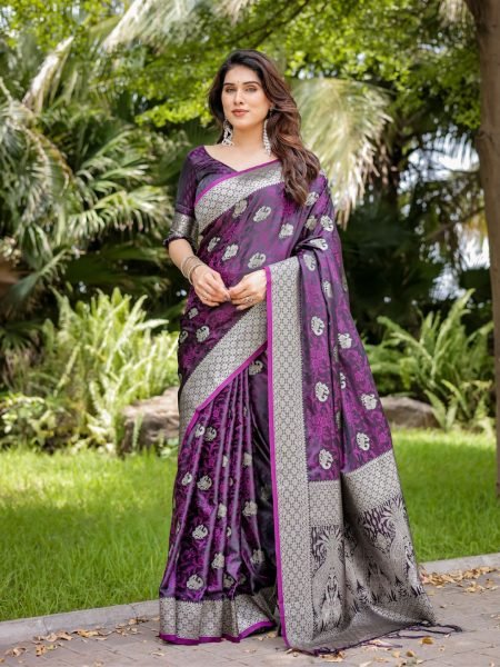 Satin Banarasi Silk Woven Saree Banarasi Sarees