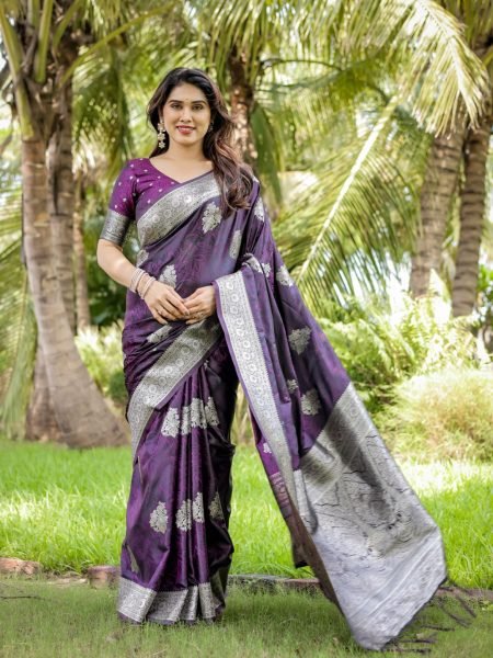 Satin Banarasi Silk Woven Saree Banarasi Sarees