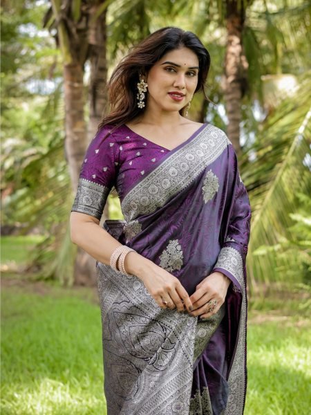 Satin Banarasi Silk Woven Saree Banarasi Sarees