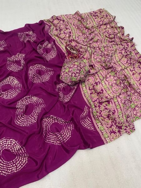 Satin Silk Saree with Ajrakh Inspired Print   Circular Pallu Design Printed Sarees