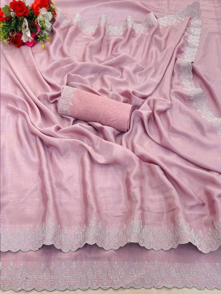 SIROSKI DAIMOND WORK SILK SAREE Daily Deals