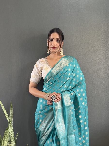 Sky Ready to Wear Pure Banarasi Georgette Saree Sale
