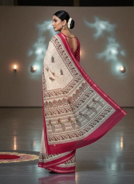 Vibrant All Over Digital Print Pure Cotton Saree  Printed Sarees