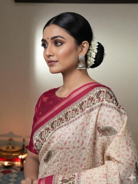 Vibrant All Over Digital Print Pure Cotton Saree  Printed Sarees