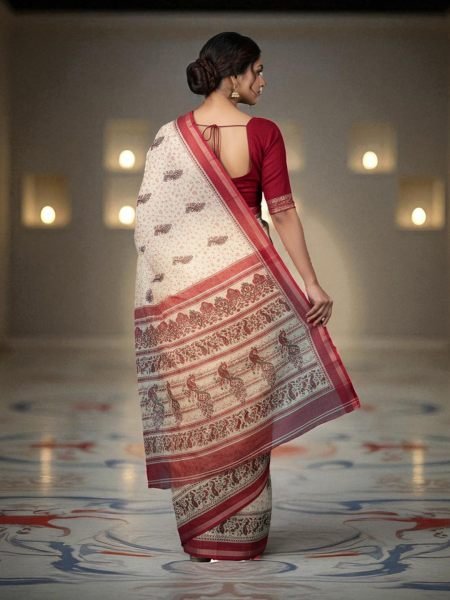 Vibrant All Over Digital Print Pure Cotton Saree  Printed Sarees