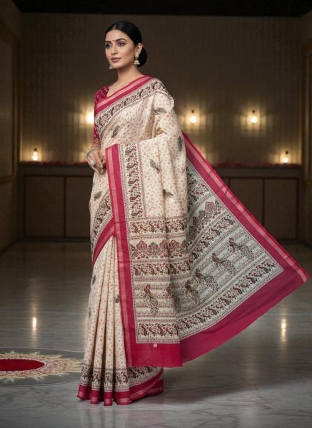 Vibrant All Over Digital Print Pure Cotton Saree  Printed Sarees