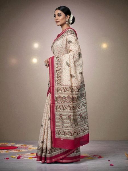 Vibrant All Over Digital Print Pure Cotton Saree  Printed Sarees