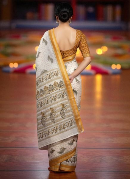 Vibrant All Over Digital Print Pure Cotton Saree  Printed Sarees