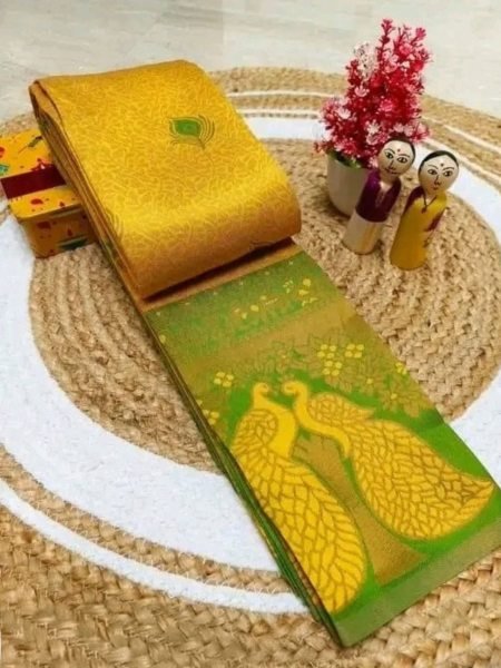 Woman s Pattu Silk Kanjivaram Style Woven Saree with Unstitched Blouse Daily Deals