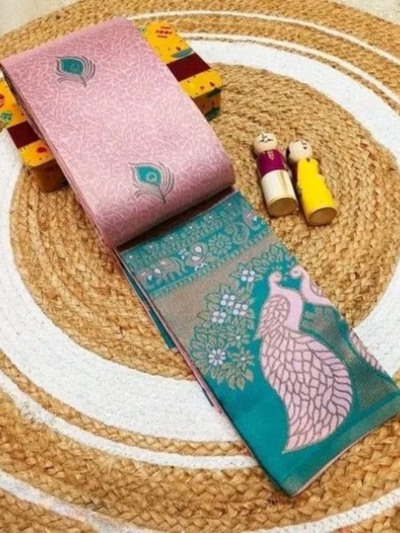 Woman s Pattu Silk Kanjivaram Style Woven Saree with Unstitched Blouse Daily Deals