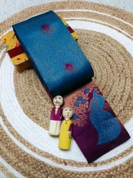 Woman s Pattu Silk Kanjivaram Style Woven Saree with Unstitched Blouse Daily Deals