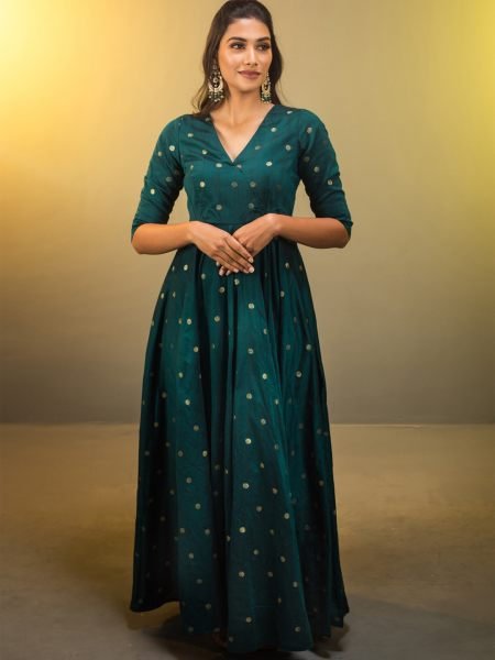 Women Jacquard Woven Festive Wear Rama Gown Gown