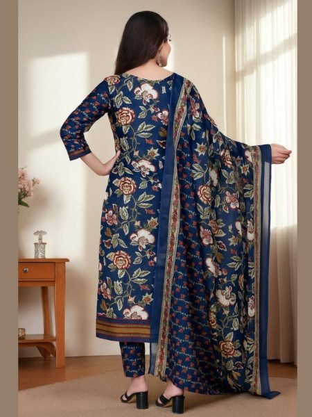 Women s Cotton Floral Printed Kurta Set with Dupatta Kurta Sets