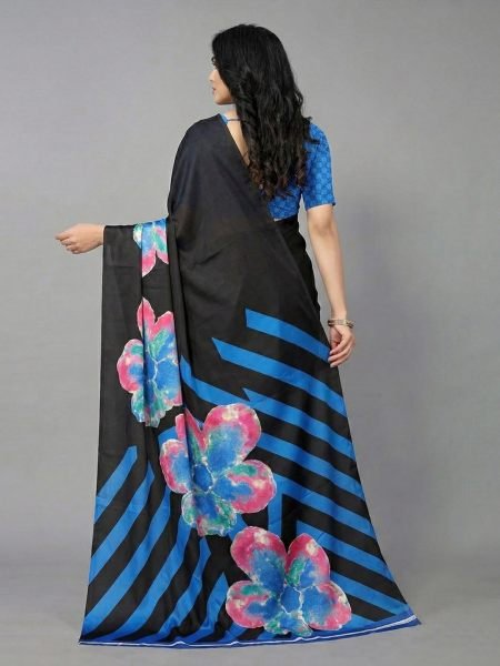 Women s Soft Satin Silk Digital Printed Saree Silk Sarees