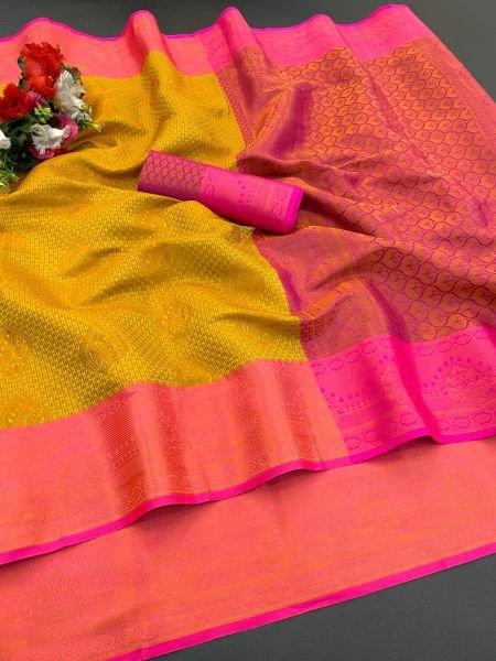 Woven Kanjivaram Soft Silk Copper Rich Pallu Saree Daily Deals