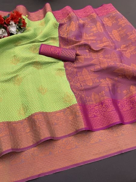 Woven Kanjivaram Soft Silk Copper Rich Pallu Saree Daily Deals