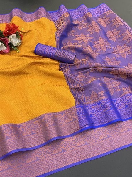 Woven Kanjivaram Soft Silk Copper Rich Pallu Saree Daily Deals