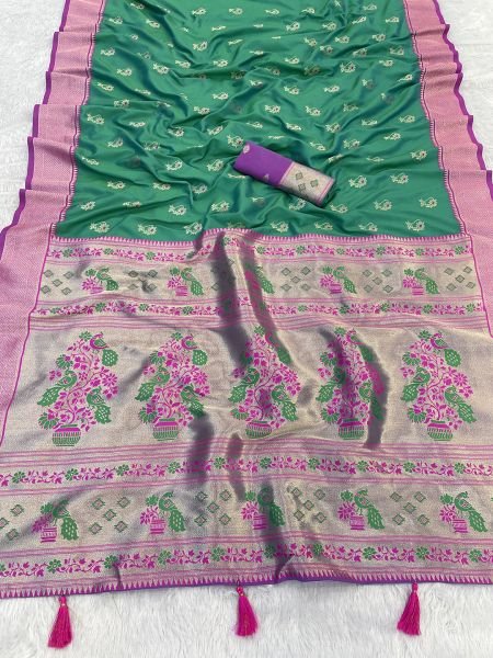 Woven Pure Silk Heavy Rich Pallu Paithani Saree Sale