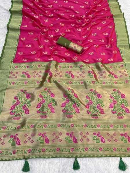 Woven Pure Silk Heavy Rich Pallu Paithani Saree Sale