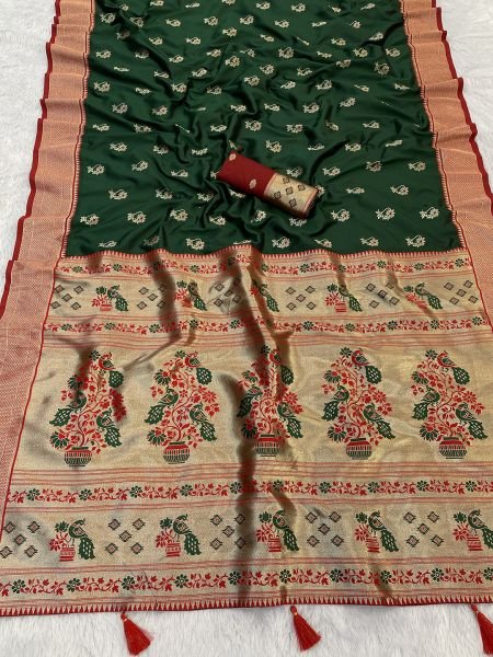 Woven Pure Silk Heavy Rich Pallu Paithani Saree Sale